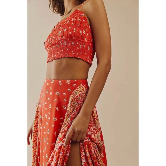 Free People Kaia Red Floral Skirt only  Size XS - Picture 3 of 7